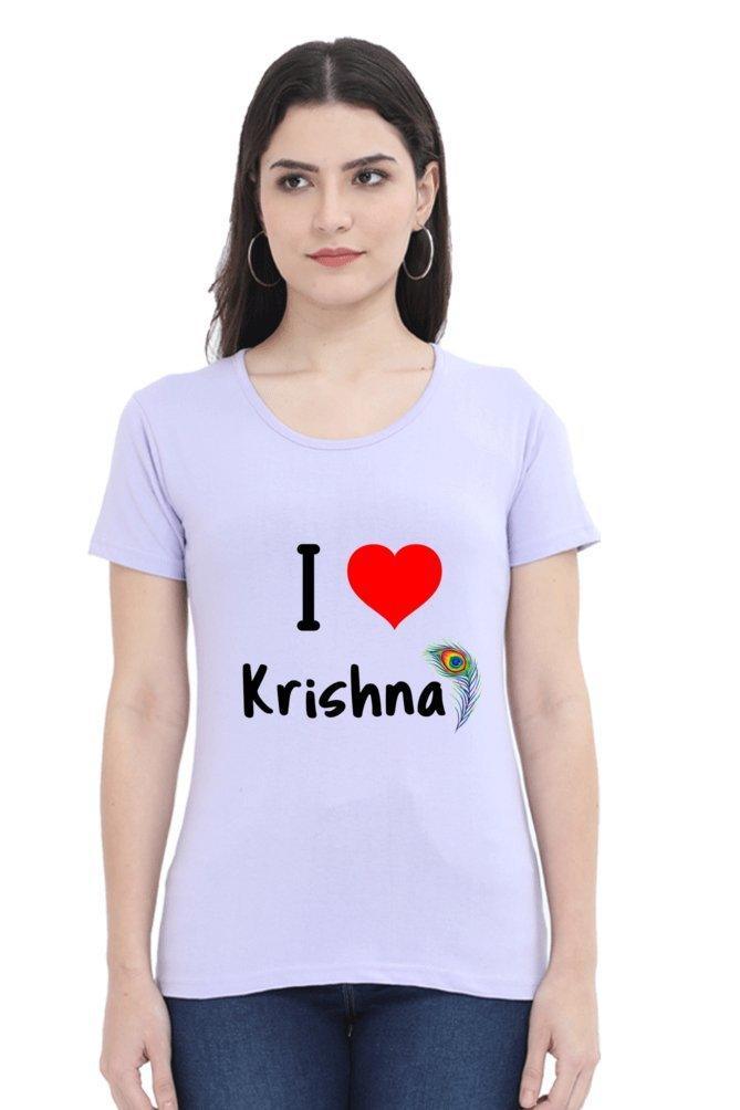Womens tee I Love Krishna - sunny buttons