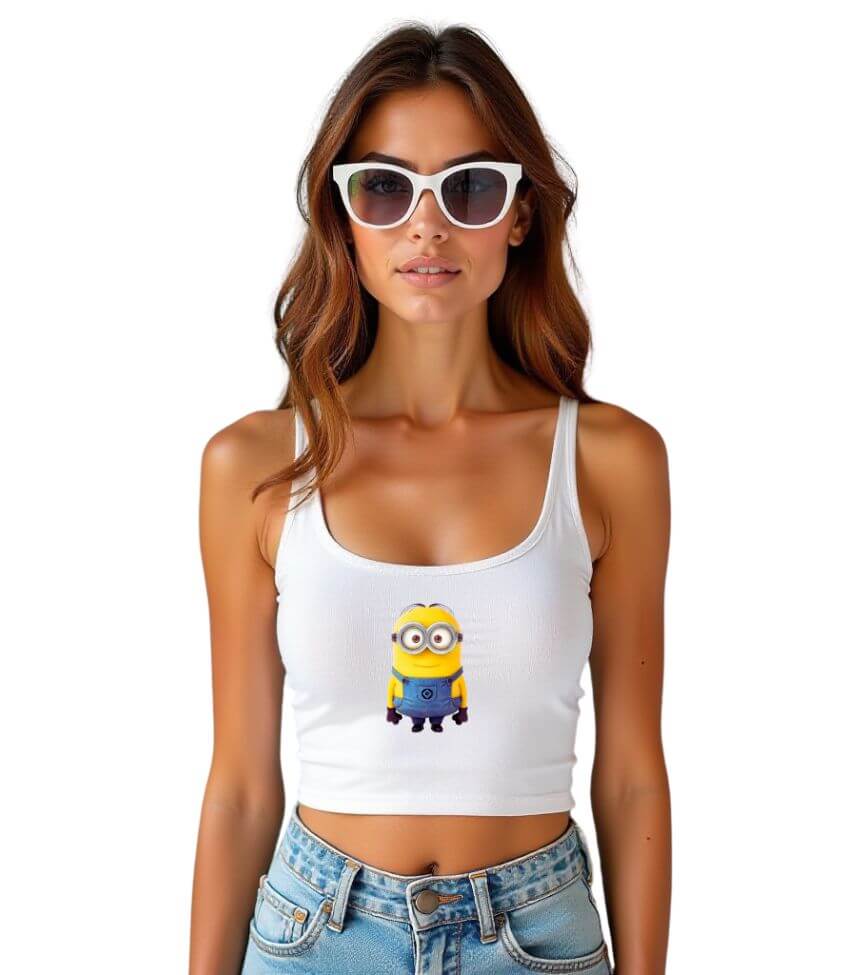 cute minion | crop tank