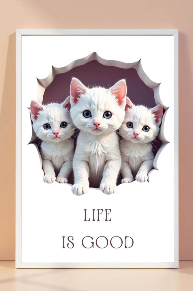 3D | kittens | art frame