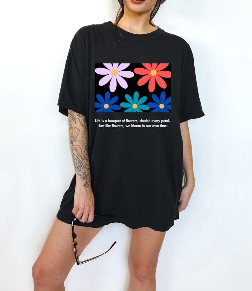 flowers quote tee