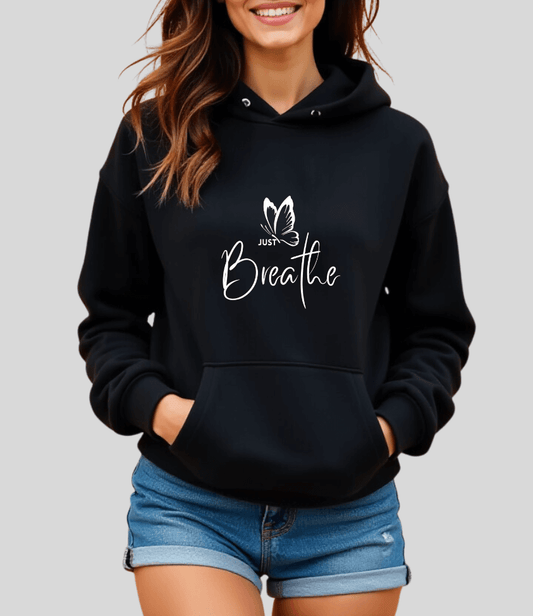 just breathe hoodie