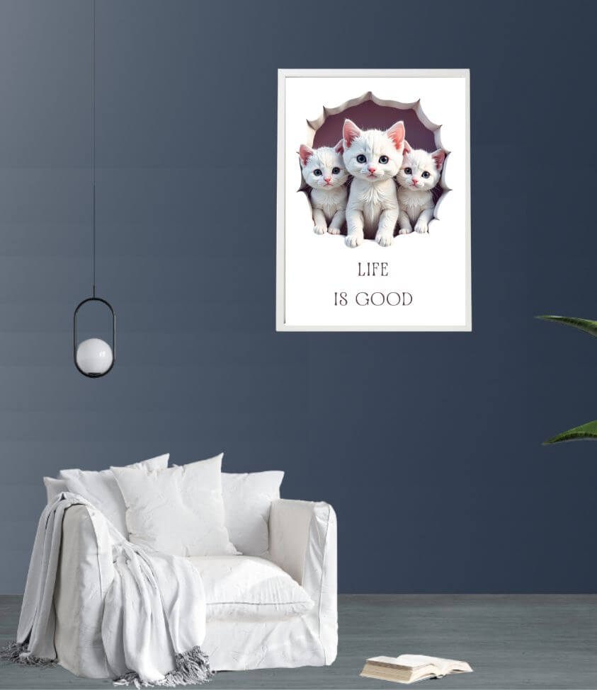 3D | kittens | art frame
