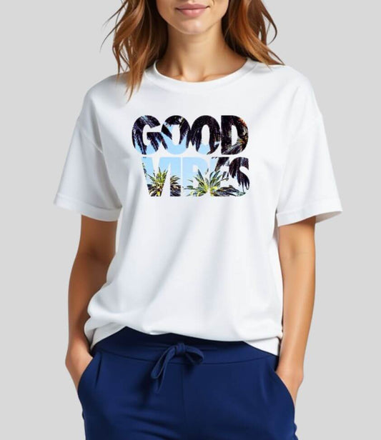 good vibes | white | oversized