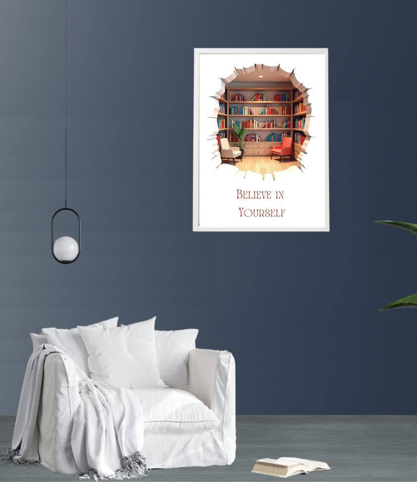 3D | book library | art frame