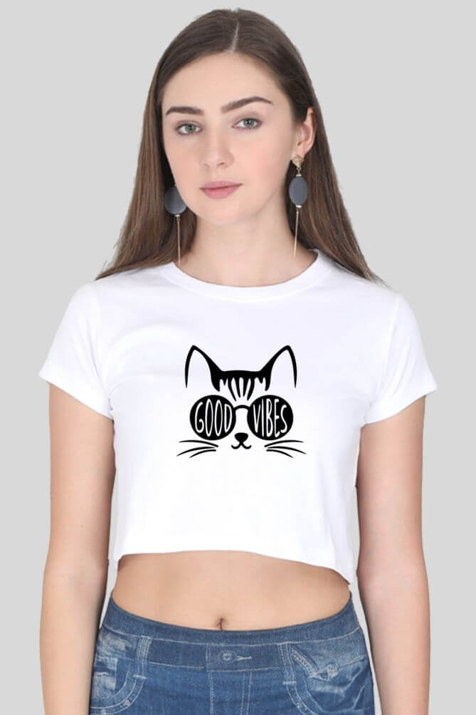 good vibes | kitty | crop top