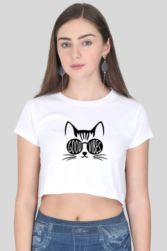 good vibes | kitty | crop top