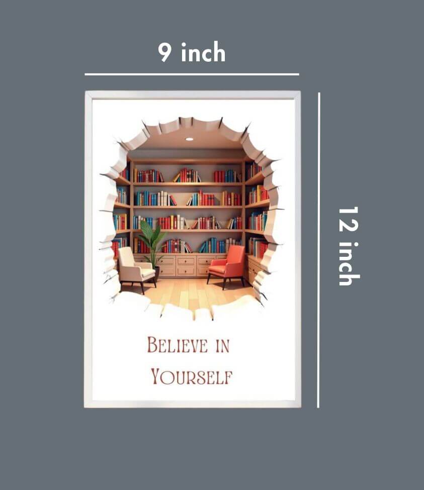 3D | book library | art frame