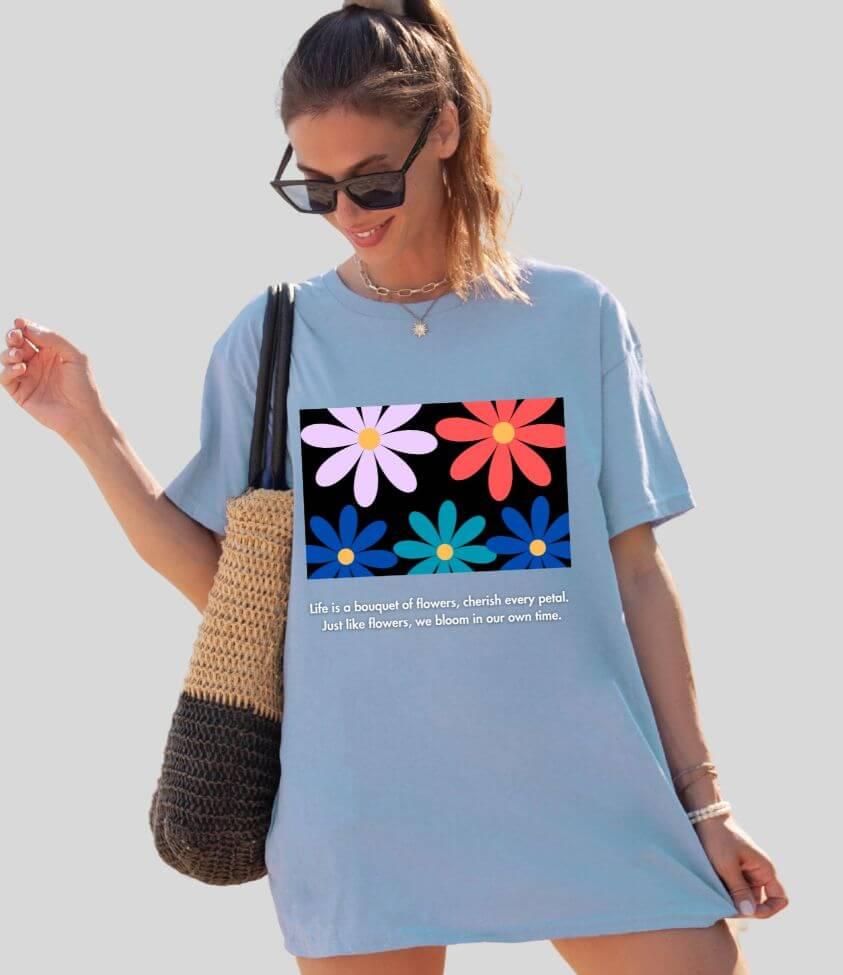 flowers quote tee