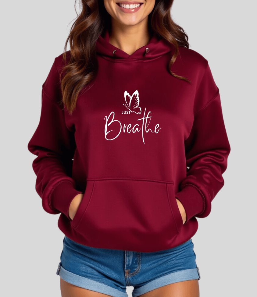 just breathe hoodie