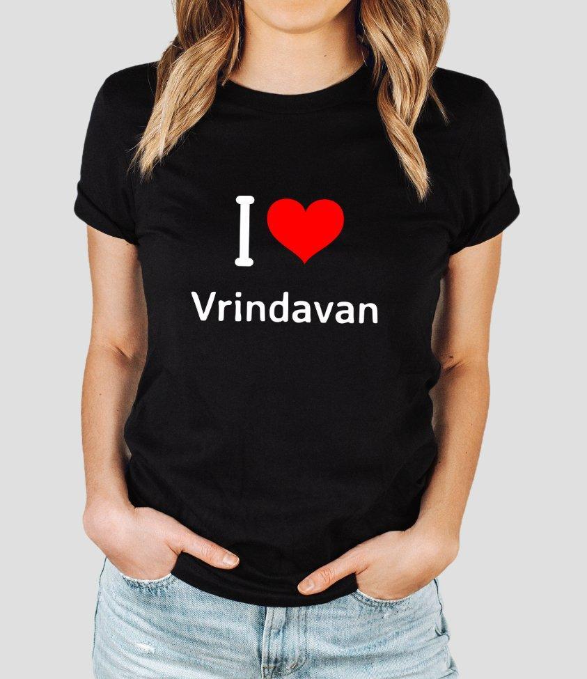 I Love Vrindavan Tee for Women - sunny buttons