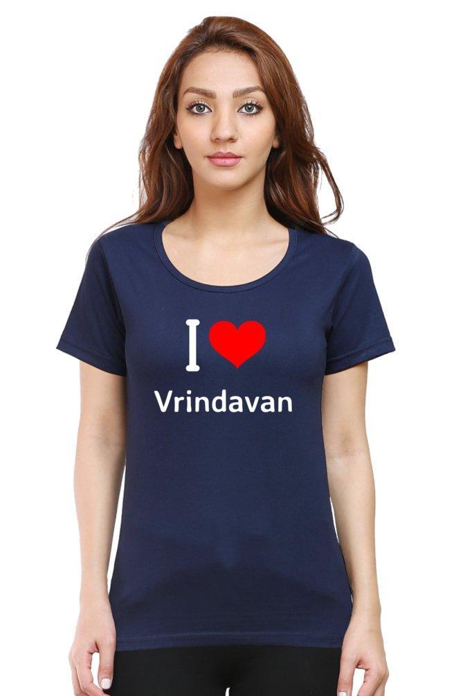 I Love Vrindavan Tee for Women - sunny buttons