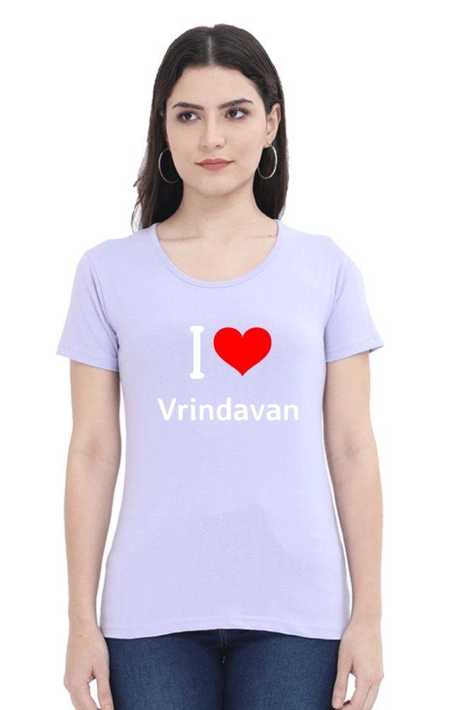 I Love Vrindavan Tee for Women - sunny buttons