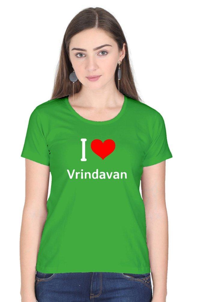 I Love Vrindavan Tee for Women - sunny buttons