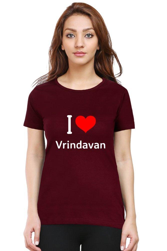 I Love Vrindavan Tee for Women - sunny buttons