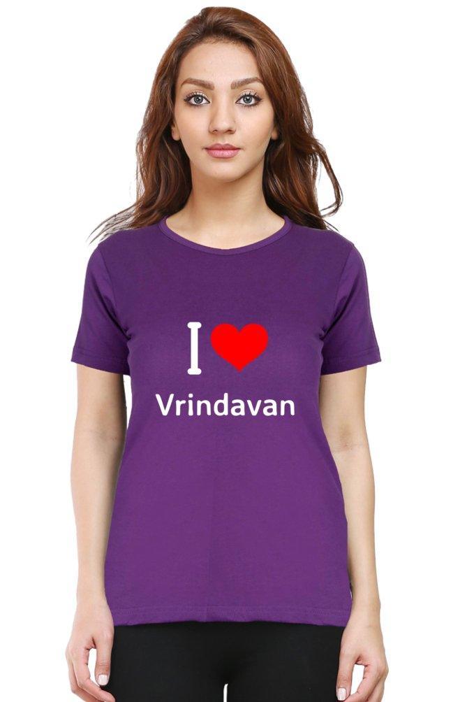I Love Vrindavan Tee for Women - sunny buttons