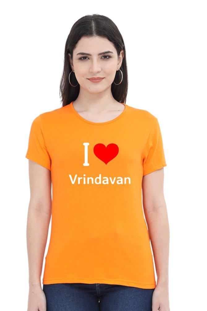 I Love Vrindavan Tee for Women - sunny buttons