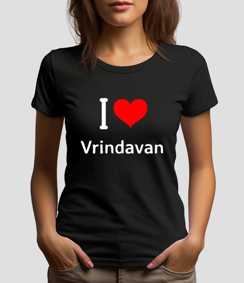 I Love Vrindavan Tee for Women - sunny buttons