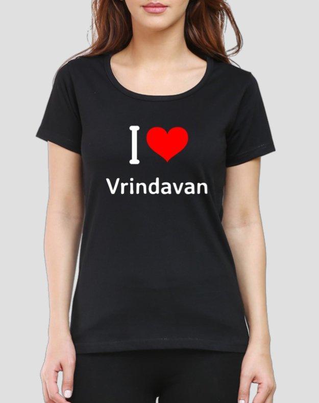 I Love Vrindavan Tee for Women - sunny buttons