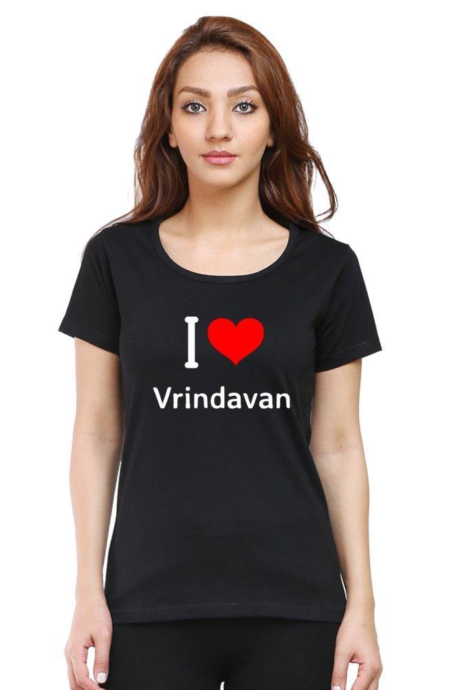 I Love Vrindavan Tee for Women - sunny buttons