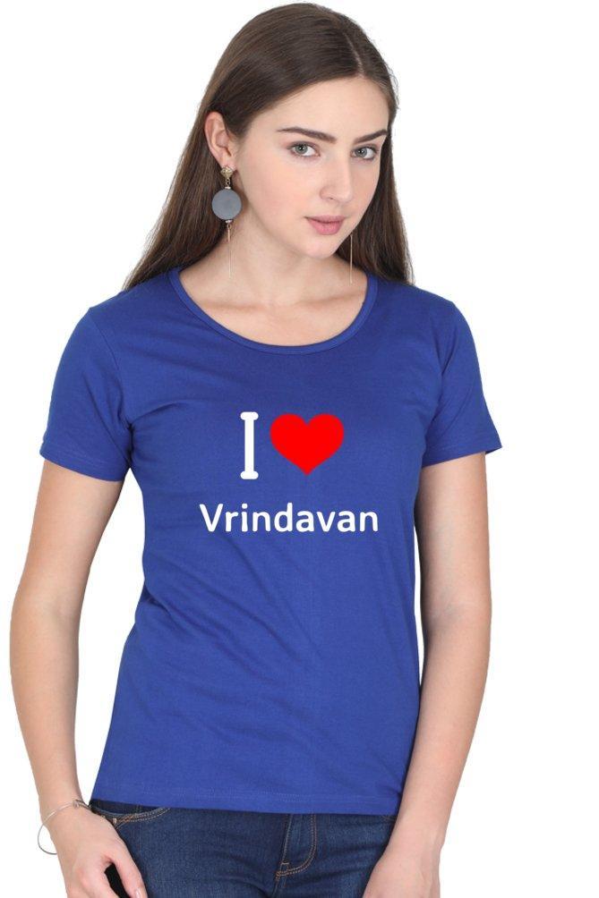 I Love Vrindavan Tee for Women - sunny buttons