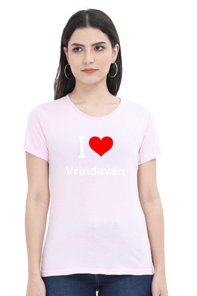 I Love Vrindavan Tee for Women - sunny buttons