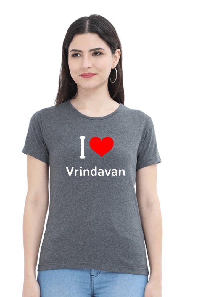 I Love Vrindavan Tee for Women - sunny buttons