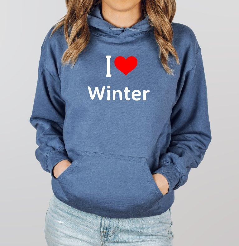 I Love Winter Hoodie Unisex Sweatshirt - sunny buttons