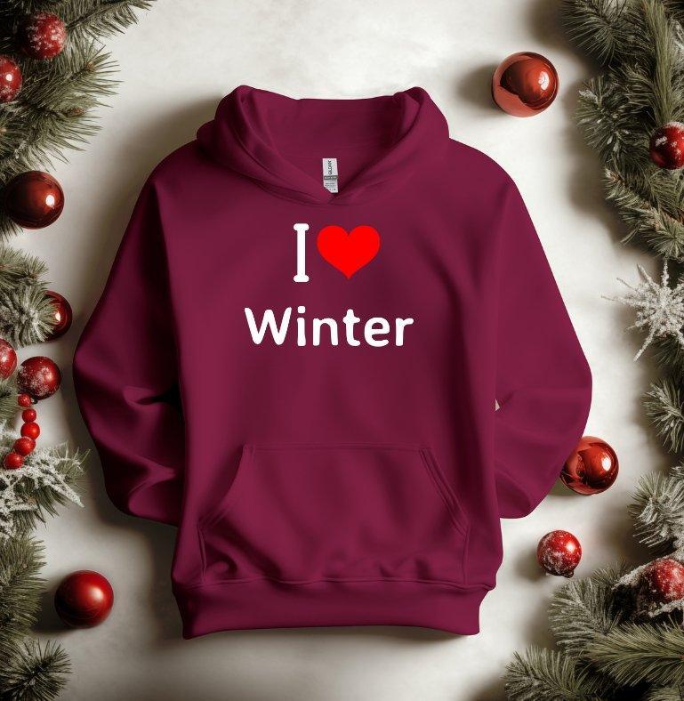 I Love Winter Hoodie Unisex Sweatshirt - sunny buttons