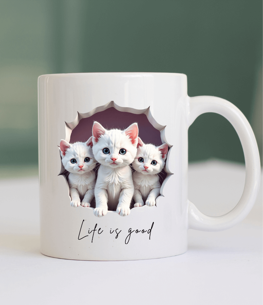 3D | Kittens | coffee mug