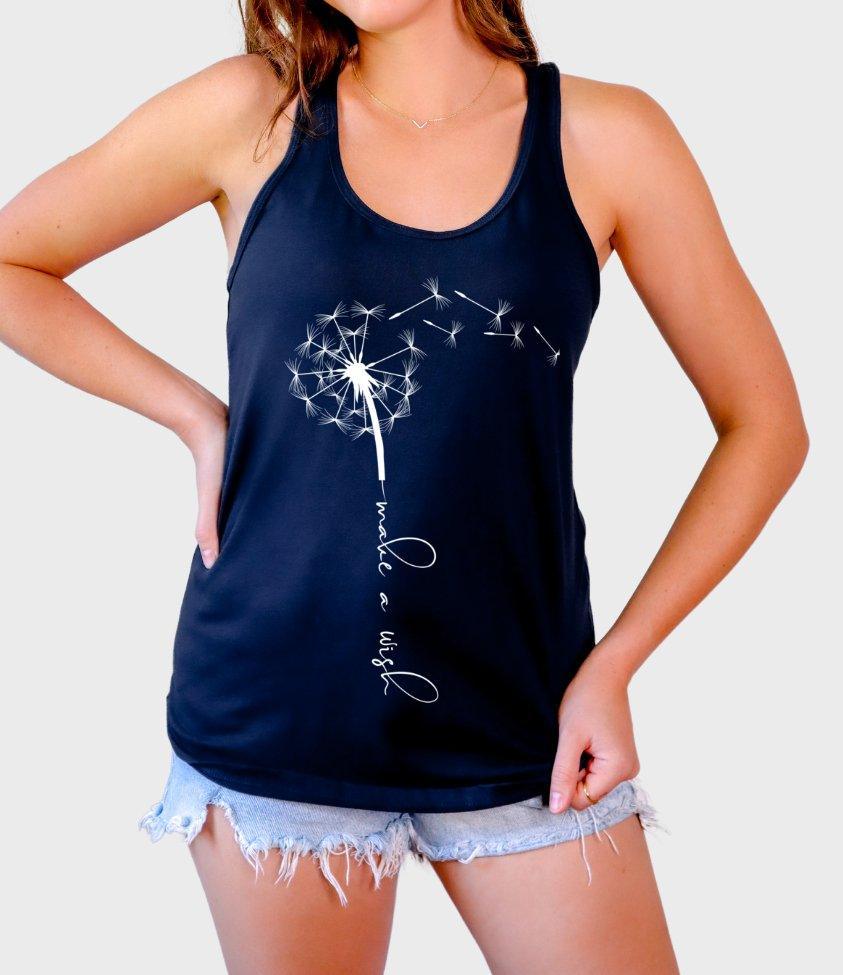 make a wish dandelion tank top - sunny buttons