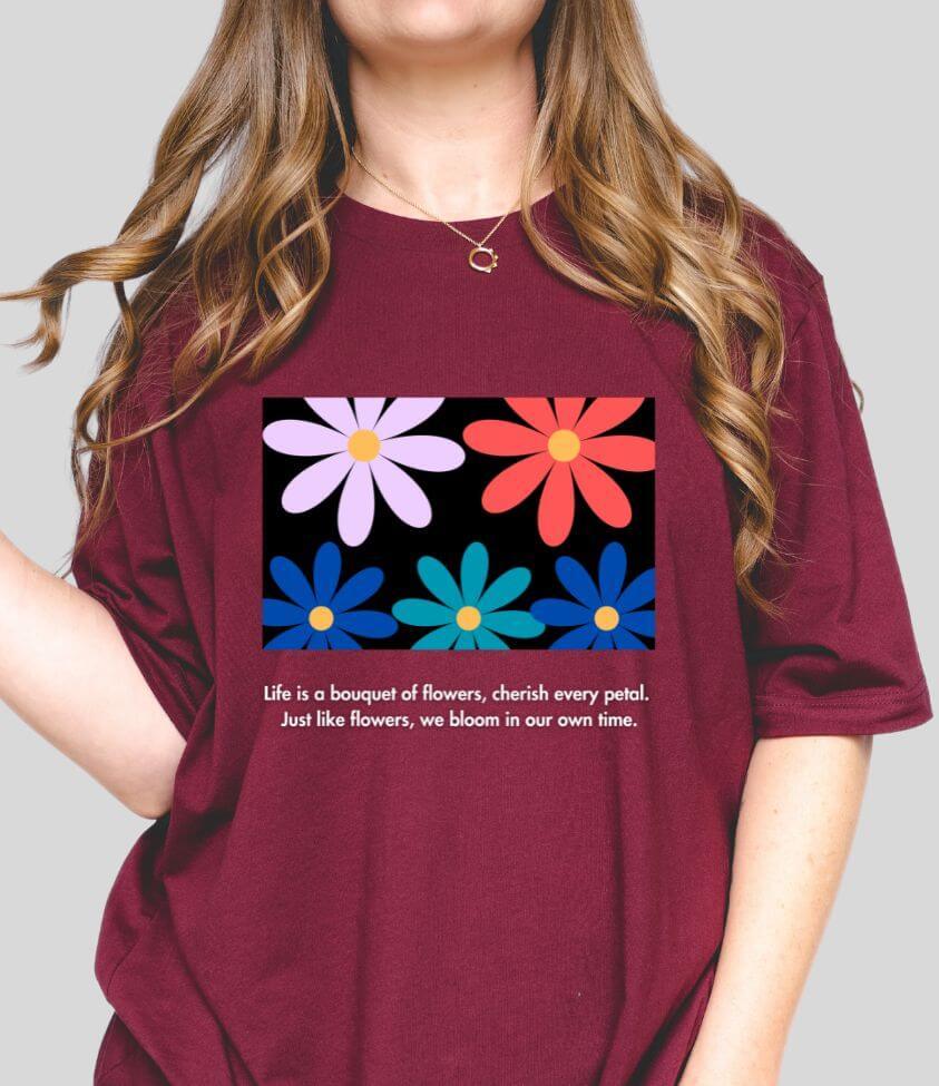 flowers quote tee