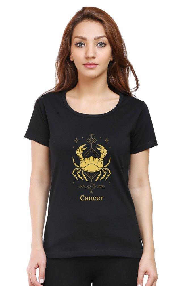 Womens Round neck T-shirt Cancer Sunsign - sunny buttons