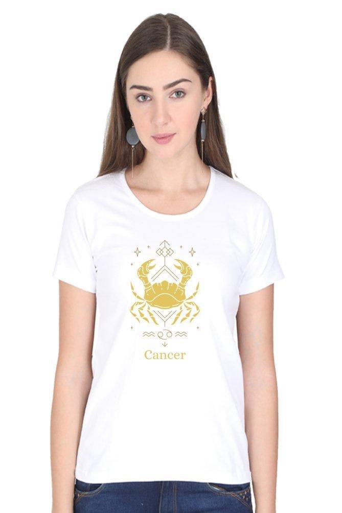 Womens Round neck T-shirt Cancer Sunsign - sunny buttons