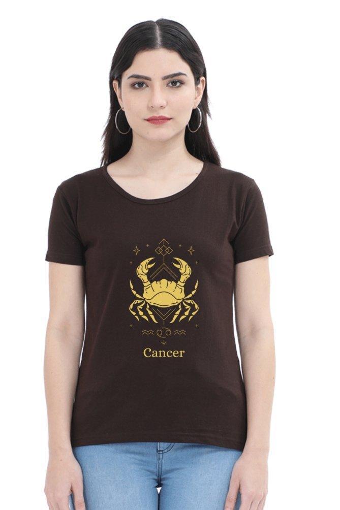 Womens Round neck T-shirt Cancer Sunsign - sunny buttons