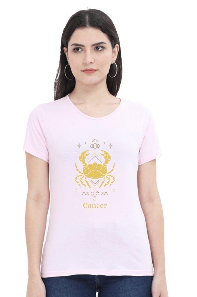 Womens Round neck T-shirt Cancer Sunsign - sunny buttons