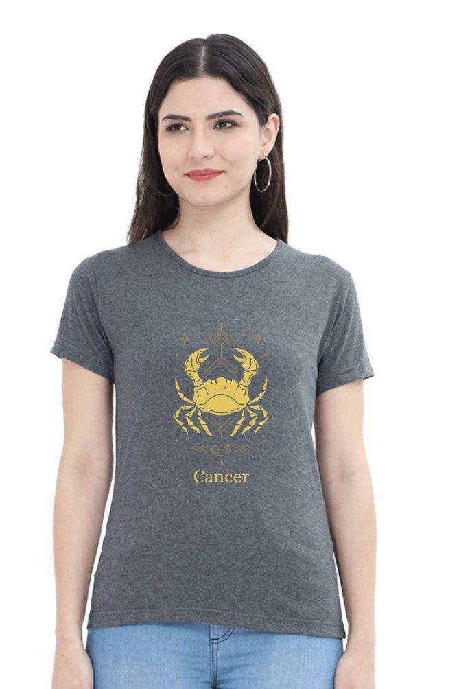 Womens Round neck T-shirt Cancer Sunsign - sunny buttons