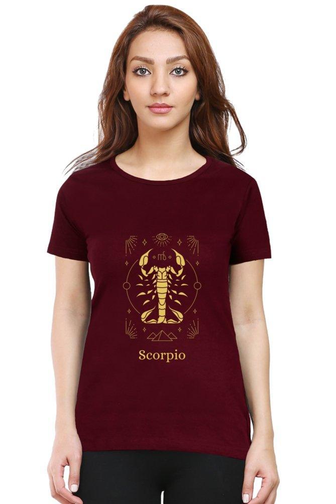 Womens Round neck T-shirt Scorpio Sunsign - sunny buttons