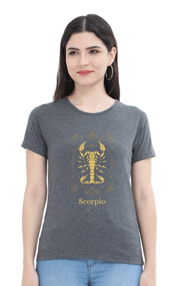 Womens Round neck T-shirt Scorpio Sunsign - sunny buttons