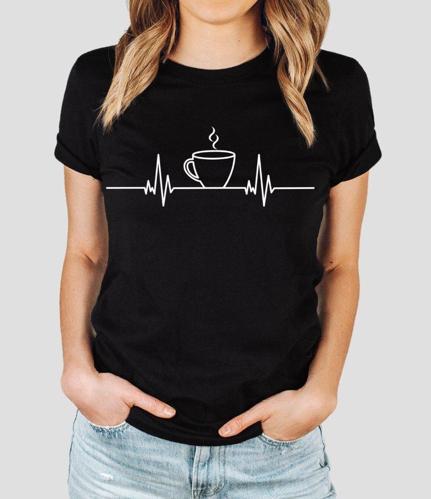 Womens T-shirt Hot Cup Heartbeat - sunny buttons