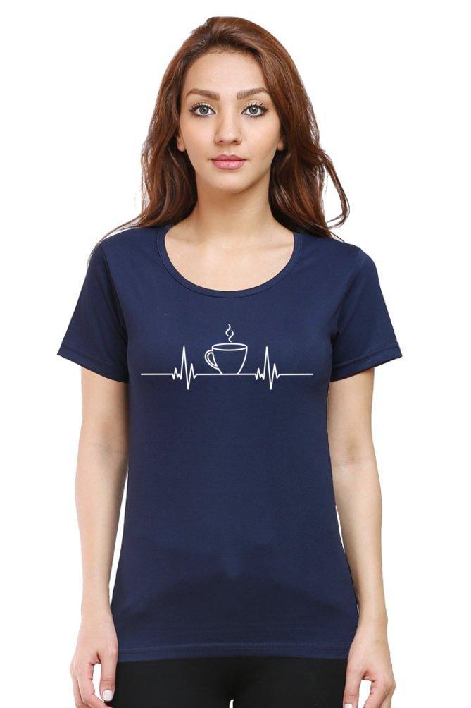 Womens T-shirt Hot Cup Heartbeat - sunny buttons