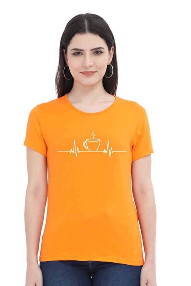 Womens T-shirt Hot Cup Heartbeat - sunny buttons