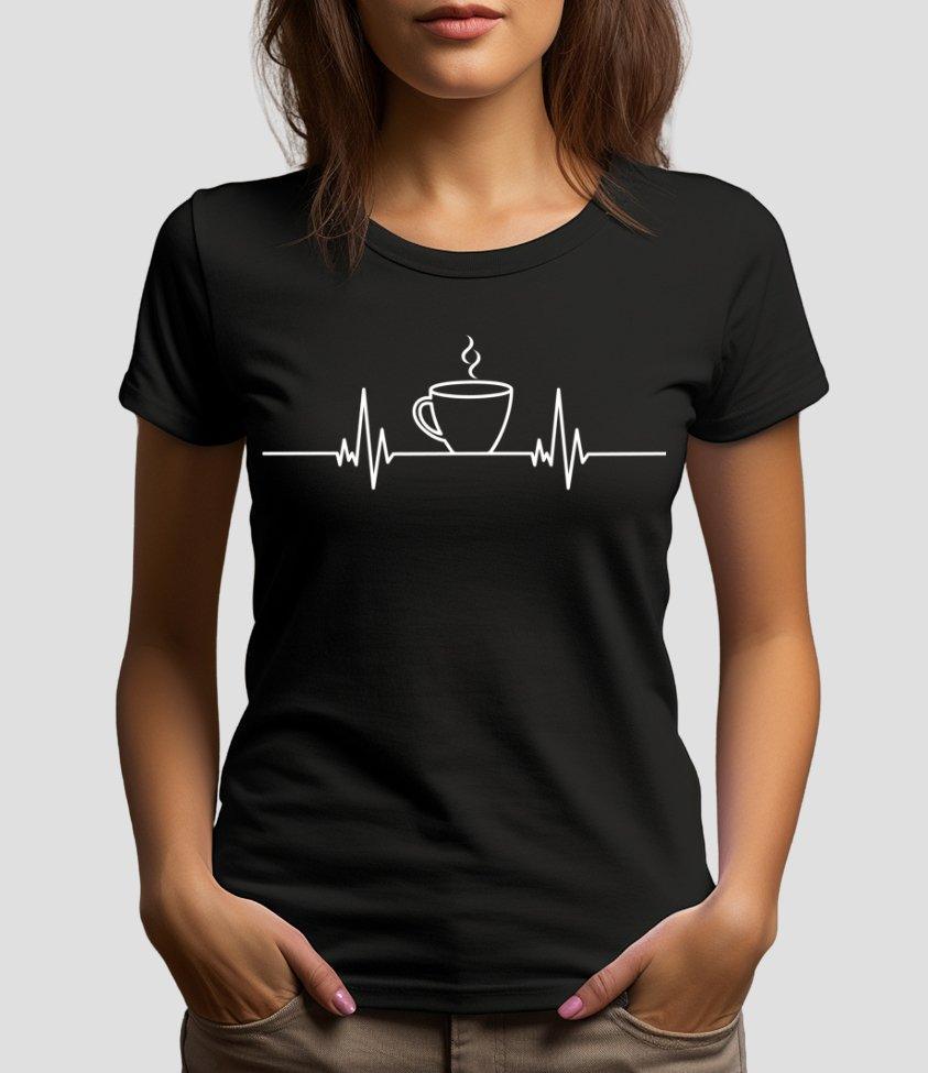 Womens T-shirt Hot Cup Heartbeat - sunny buttons