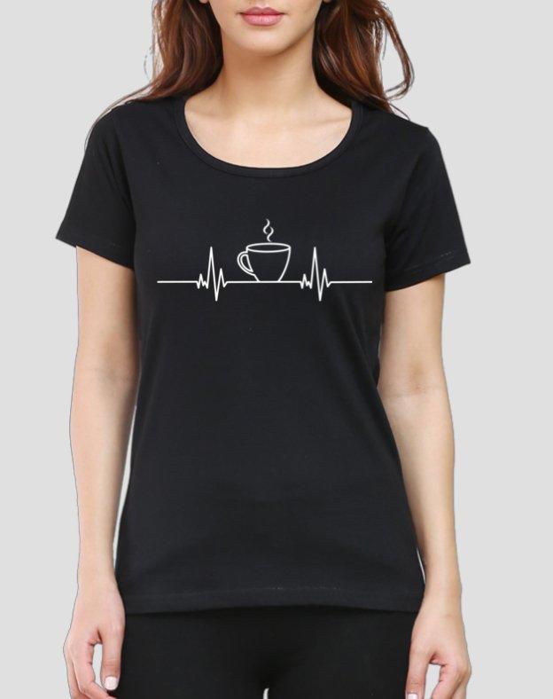 Womens T-shirt Hot Cup Heartbeat - sunny buttons