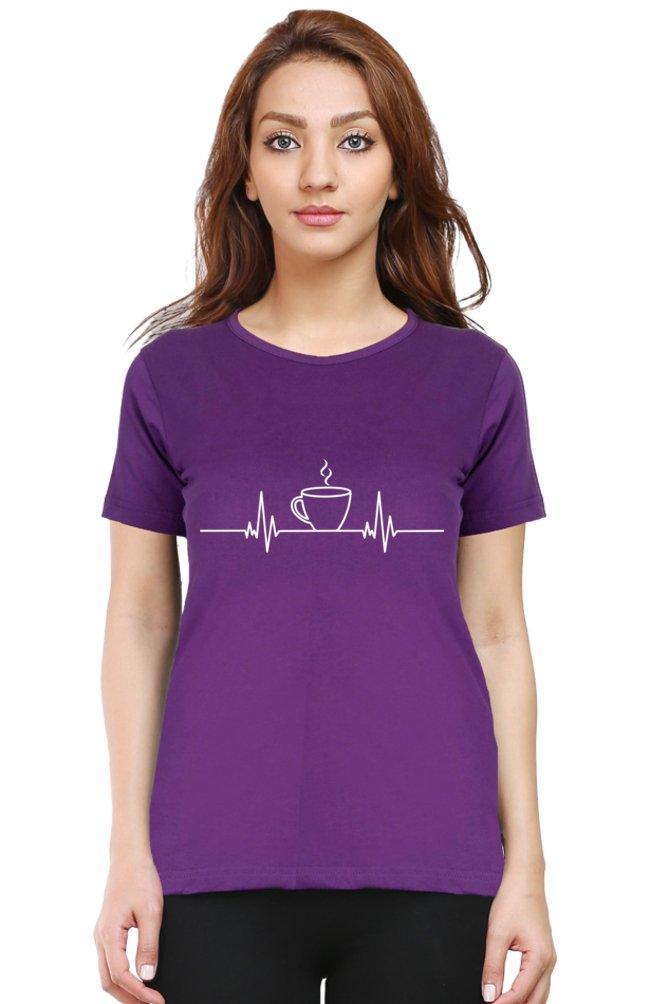 Womens T-shirt Hot Cup Heartbeat - sunny buttons