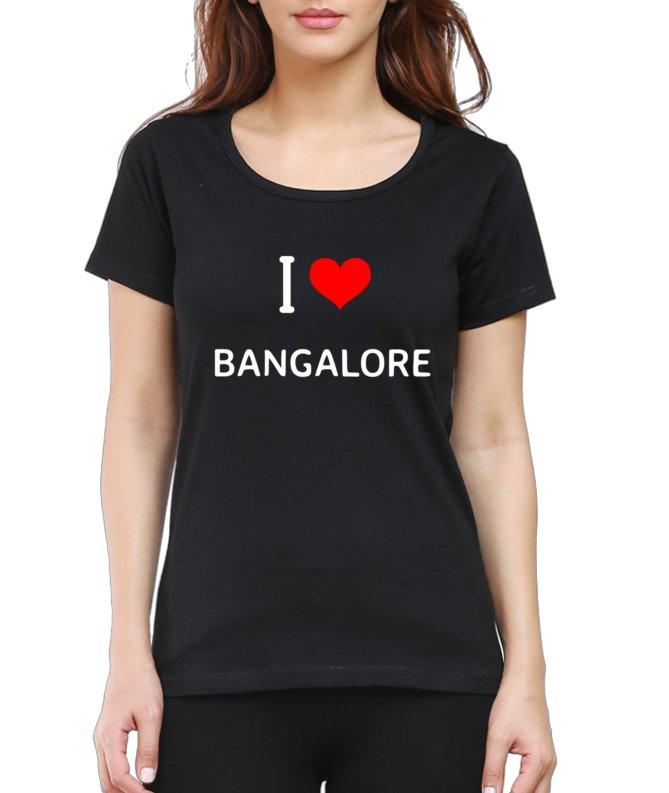 Womens T-shirt I Love Bangalore - sunny buttons