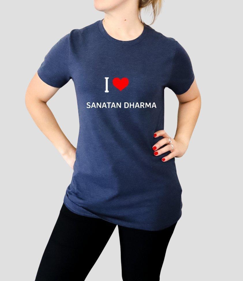 Womens T-shirt I Love Sanatan Dharma - sunny buttons