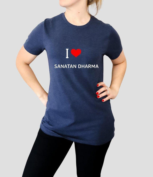 Womens T-shirt I Love Sanatan Dharma - sunny buttons