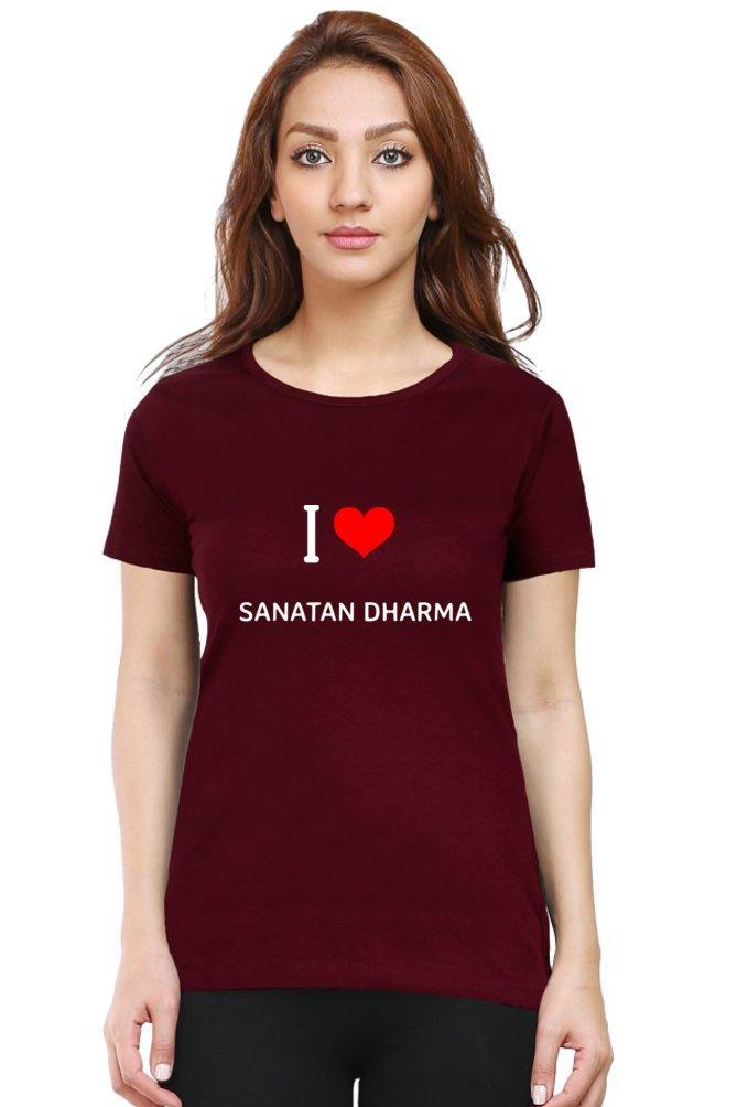 Womens T-shirt I Love Sanatan Dharma - sunny buttons