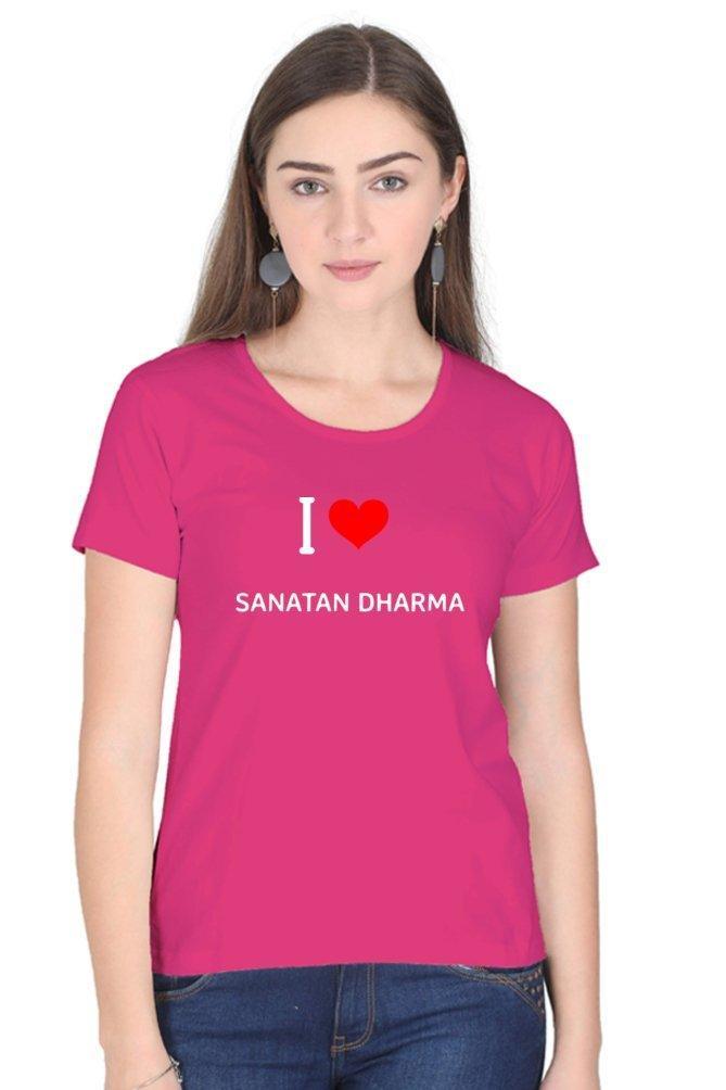 Womens T-shirt I Love Sanatan Dharma - sunny buttons
