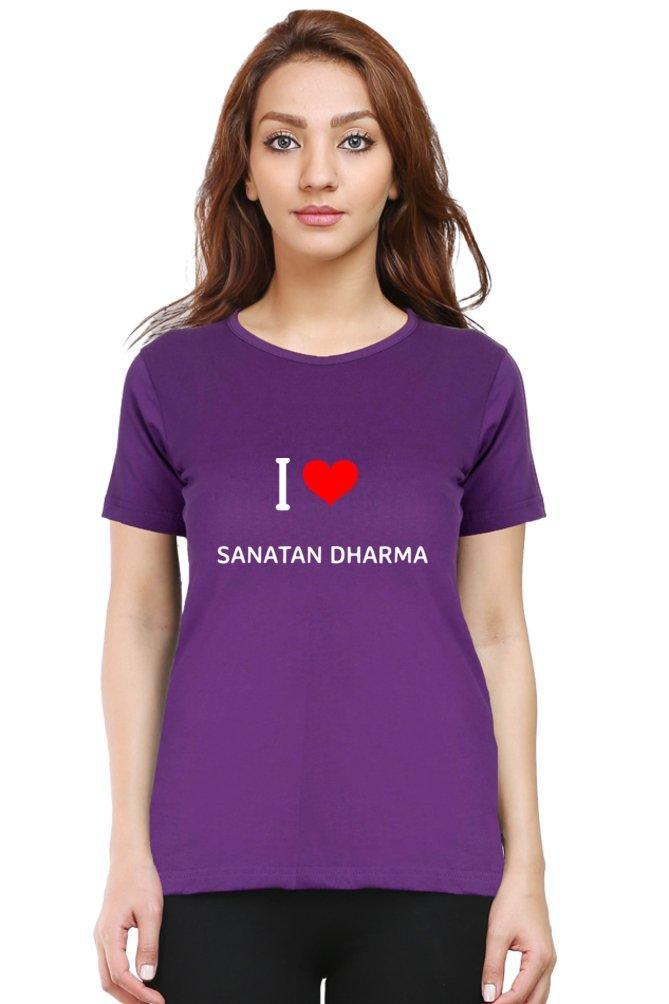 Womens T-shirt I Love Sanatan Dharma - sunny buttons